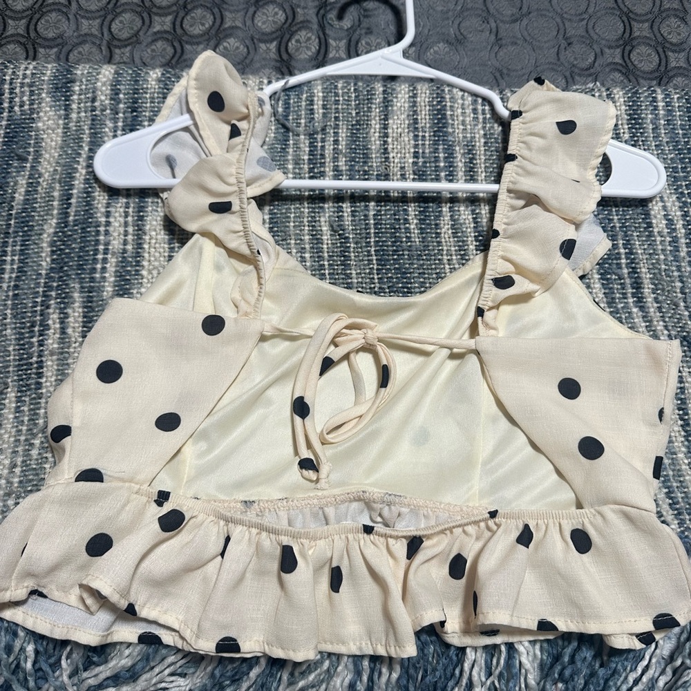 Altar'd State Cream and Gray Patterned Top